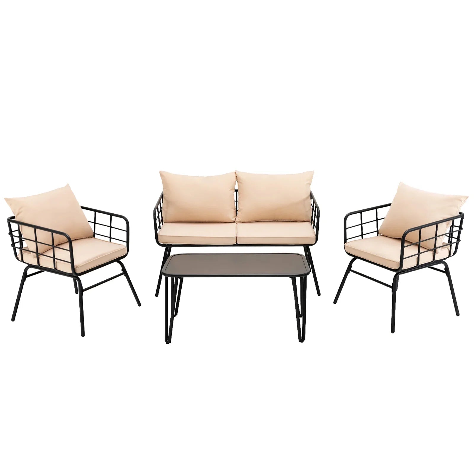 OUTDOOR SOFA SET 2 SEATER , 2 SINGLE SEATER AND 1 CENTER TABLE SET