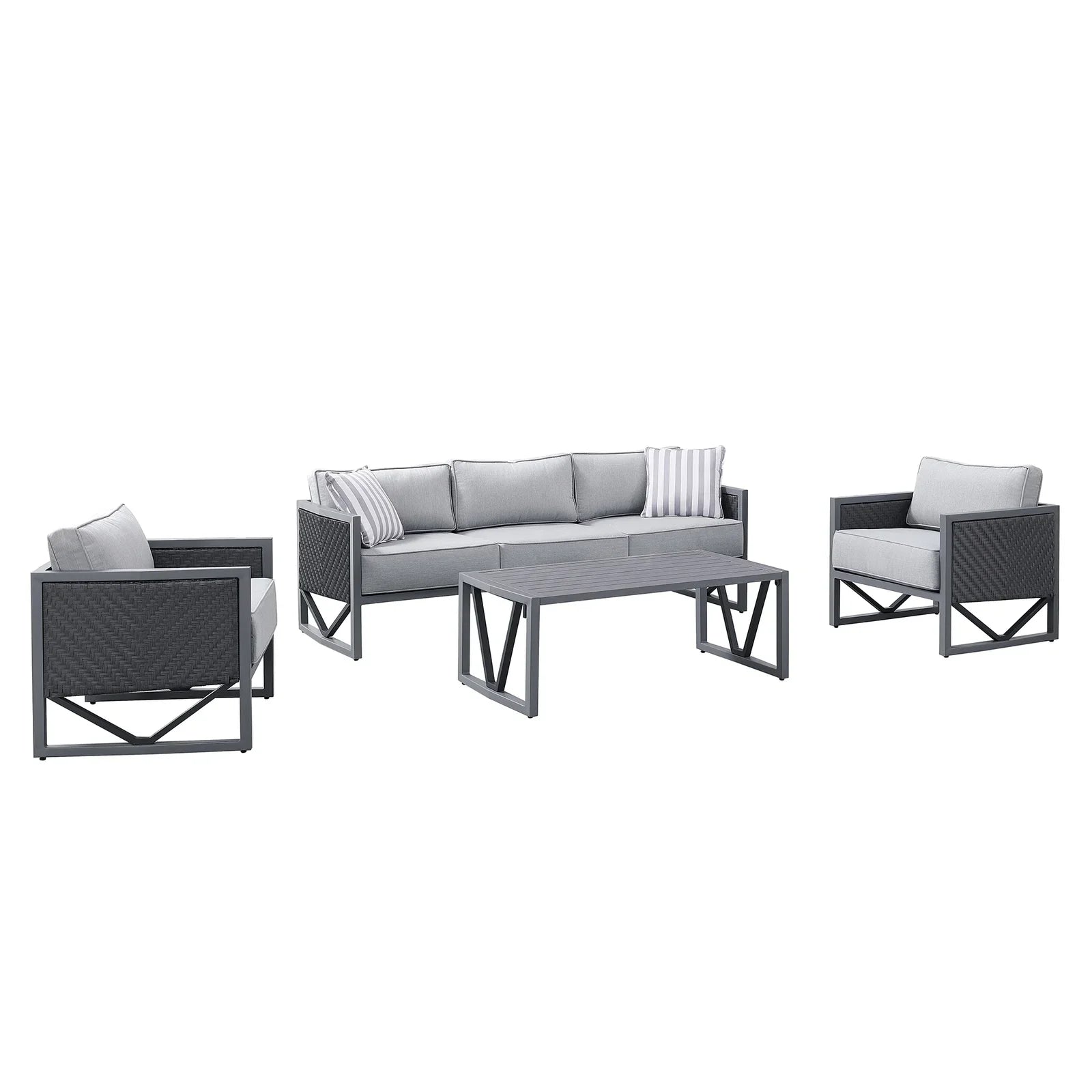 FURNIZY OUTDOOR SOFA SET 3 SEATER,2 SINGLE SEATER AND 1 CENTER TABLE SET