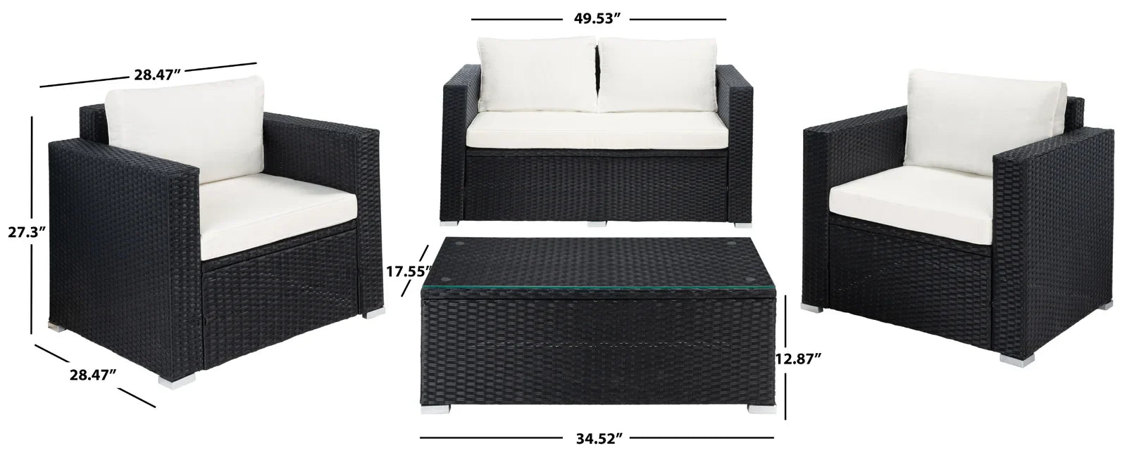 FURNIZY OUTDOOR SOFA SET 4 SEATER AND 1 CENTER TABLE