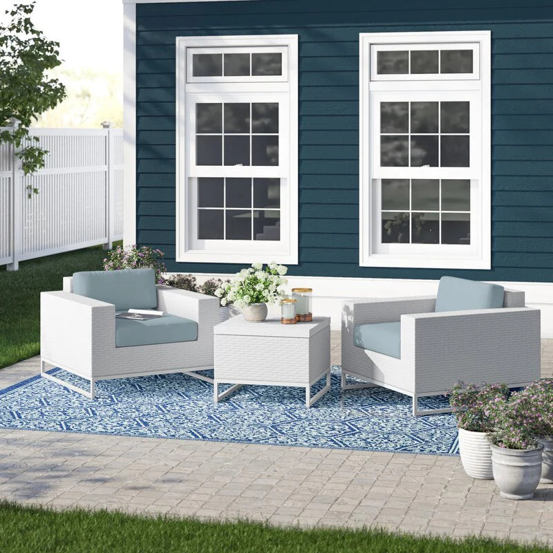 OUTDOOR SOFA SET 2 SINGLE SEATER AND 1 CENTER TABLE