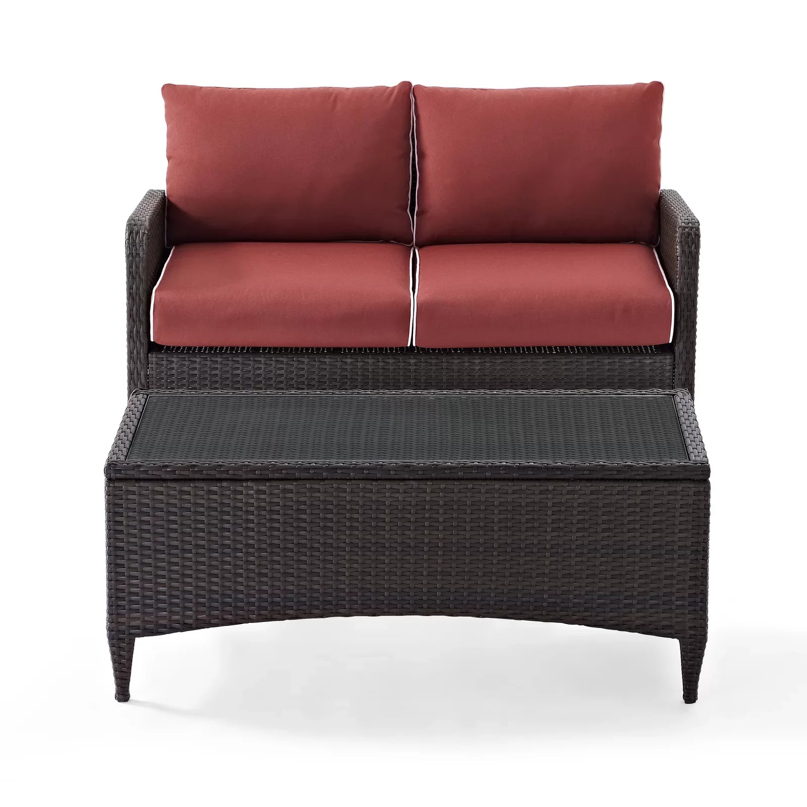 OUTDOOR 2 SEATER SOFA AND 1 CENTER TABLE