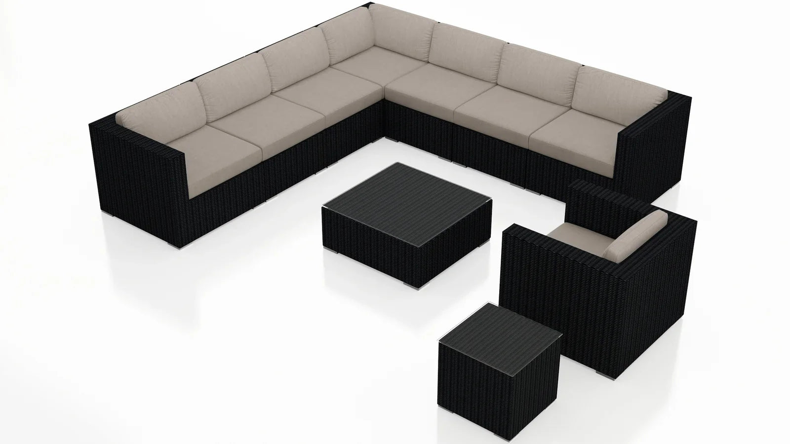 FURNIZY OUTDOOR SOFA SET 7 SEATER, SINGLE SEATER AND 1 CENTER TABLE WITH 1 SIDE TABLE