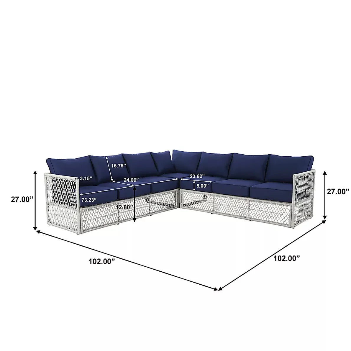 FURNIZY OUTDOOR SOFA SET 7 SEATER AND 1 CENTER TABLE