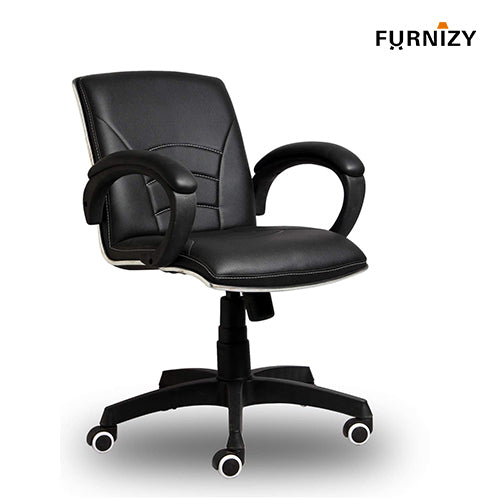 Bart Low Back Ergonomic Black Leather Office Chair