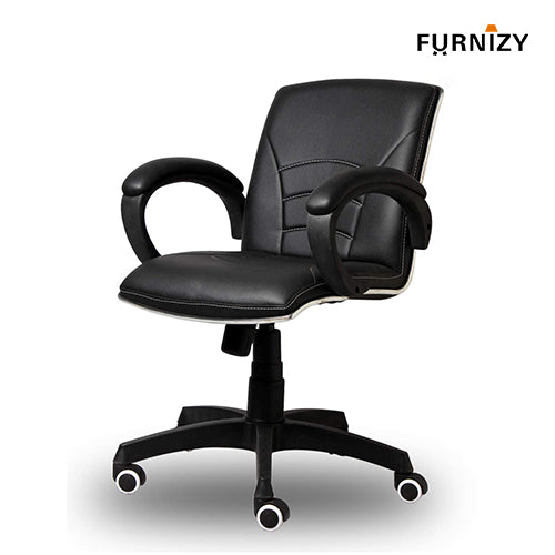 Bart Low Back Ergonomic Black Leather Office Chair