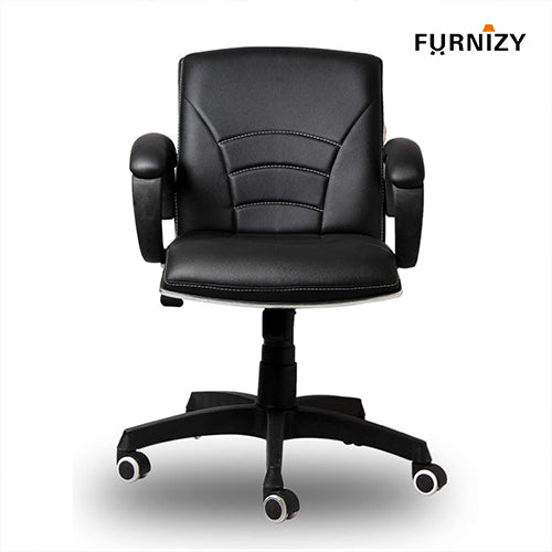 Bart Low Back Ergonomic Black Leather Office Chair